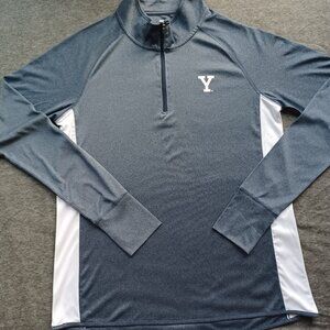 BYU Brigham Young Cougars 1/4 Zip Heathered Navy White Colosseum Womens XL